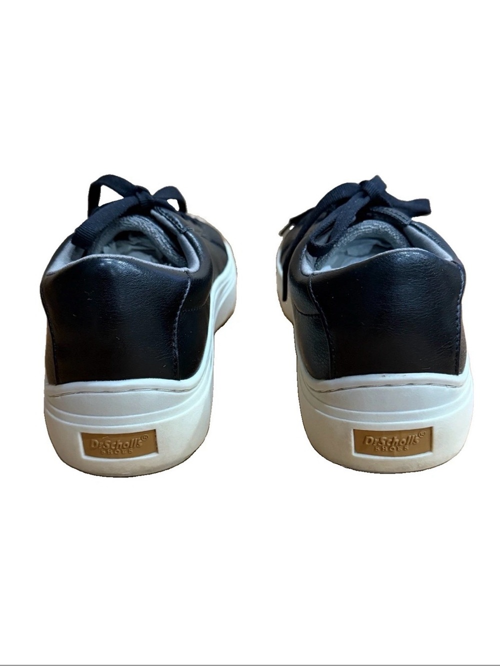 Dr. Scholl's Black Leather Low-Top Sneakers with White Sole - Picture 6 of 9